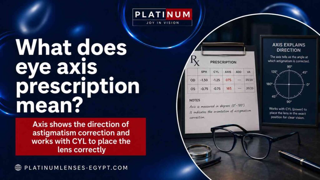 توضيح معنى محور العين Axis داخل كارت النظر