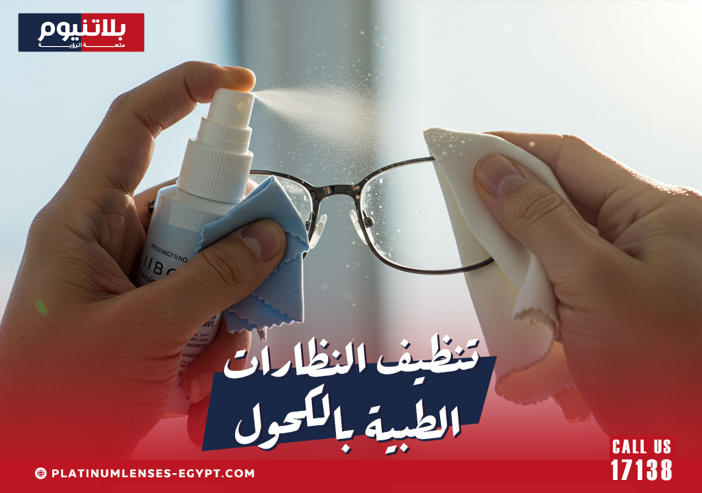 تنظيف النظارات الطبية بالكحول