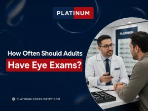 An eye care professional explaining how often adults should have a comprehensive eye examination
