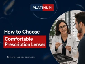 Optical specialist helping a customer choose comfortable prescription lenses