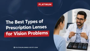 Optical specialist helping a patient choose the best prescription lenses for different vision problems