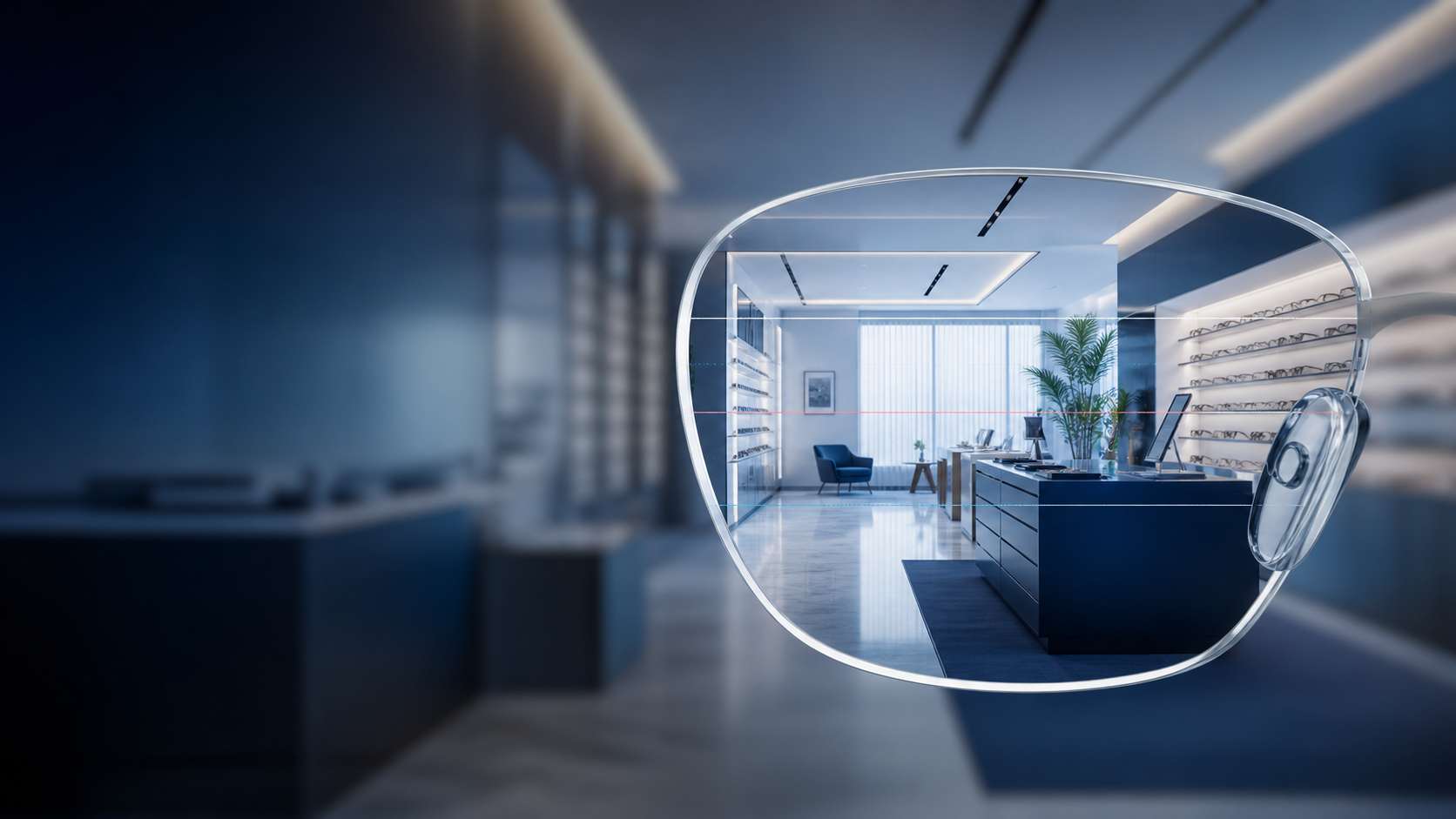 A lens delivering stable, clear vision within a calm visual environment