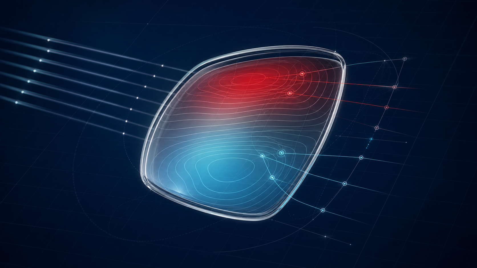 Technische Simulation der Stärkenverteilung des Glases auf der Innenfläche