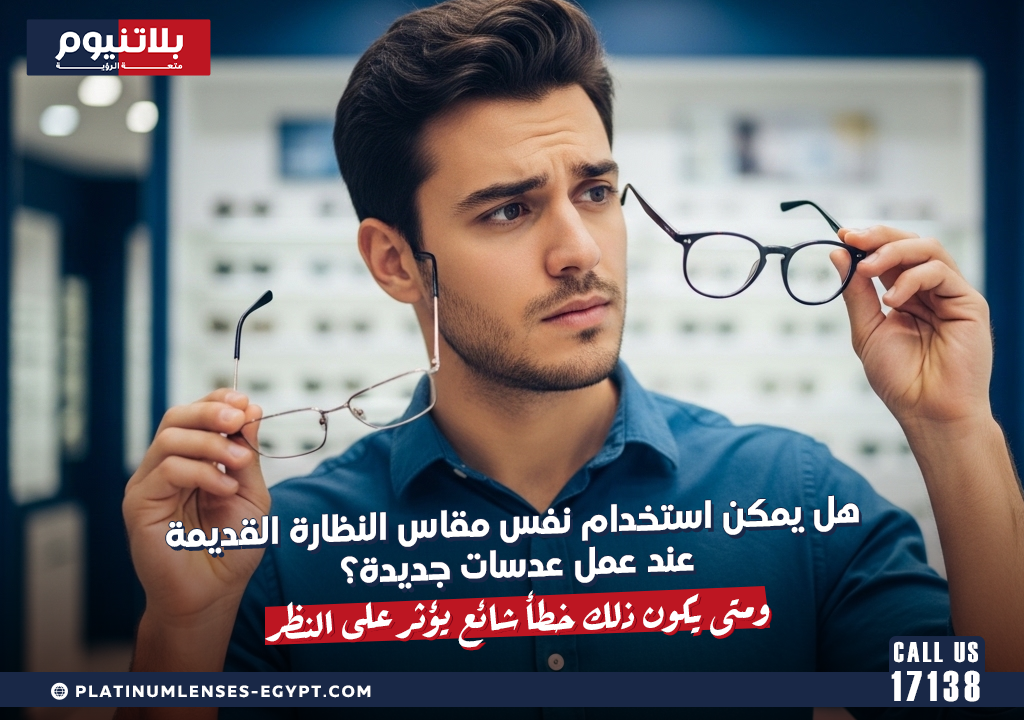 هل يمكن استخدام نفس مقاس النظارة القديمة عند عمل عدسات جديدة؟ ومتى يكون ذلك خطأ شائع يؤثر على النظر