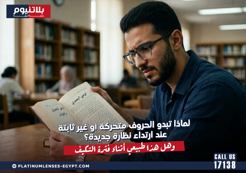 لماذا تبدو الحروف متحركة أو غير ثابتة عند ارتداء نظارة جديدة؟ وهل هذا طبيعي أثناء فترة التكيف؟